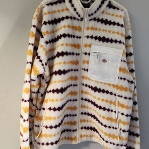 Dickies Falkville Jacket Size 2XL Aztec Print Faux‎ Sherpa Full Zip Chest Pocket